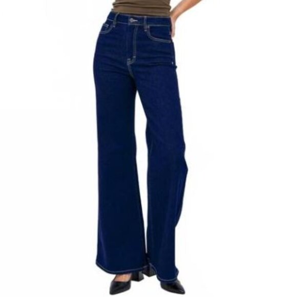 NWT Hidden Jeans Women's Blue Happi Comfort Flare Stretch Jean Size 25 - Picture 1 of 16